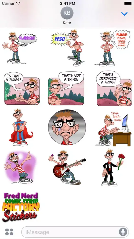 Fred Nerd Comic Strip Factory Stickers Screenshots