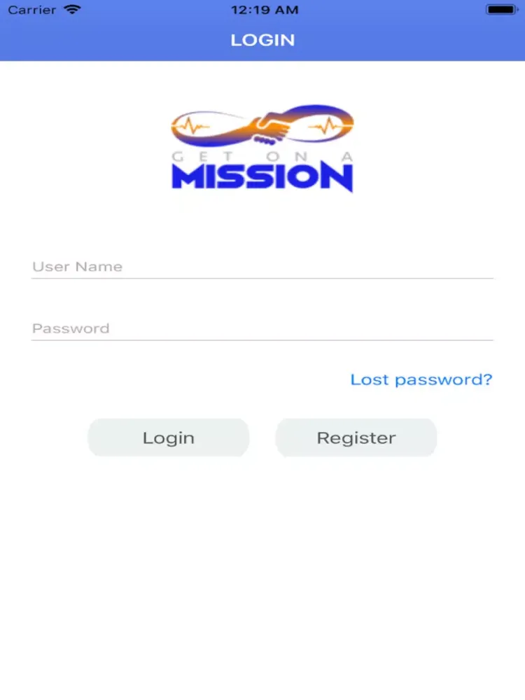 ภาพหน้าจอของ GetOnAMission iPad 