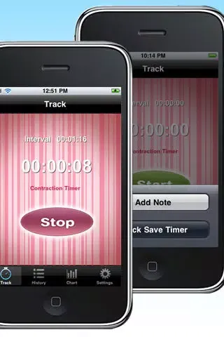 Capturas de tela do Contraction Timer Free