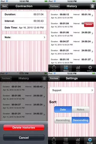 Capturas de tela do Contraction Timer Free