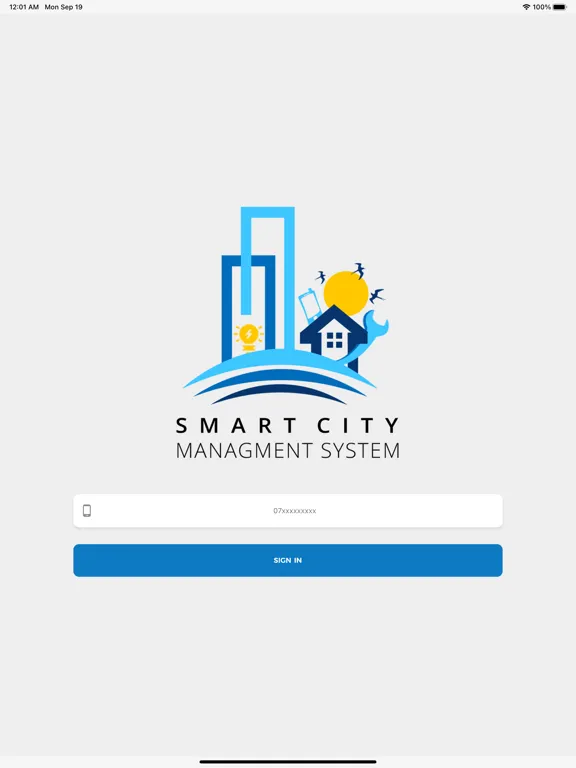 Tangkapan layar Smart City management system iPad 