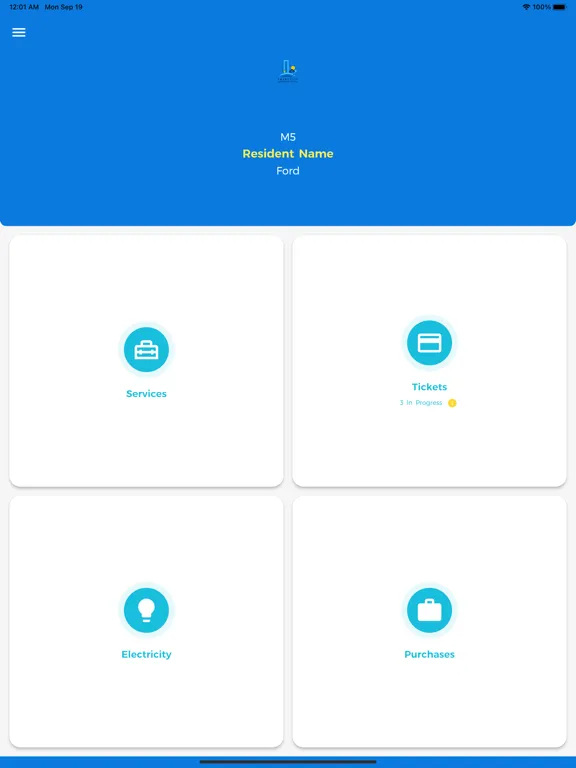 Tangkapan layar Smart City management system iPad 
