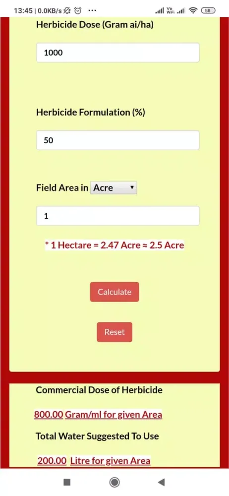 DWR HerbCal Screenshots