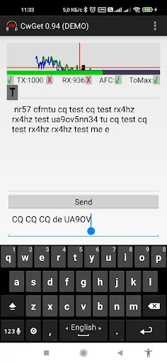 CwGet Morse decoder Screenshots