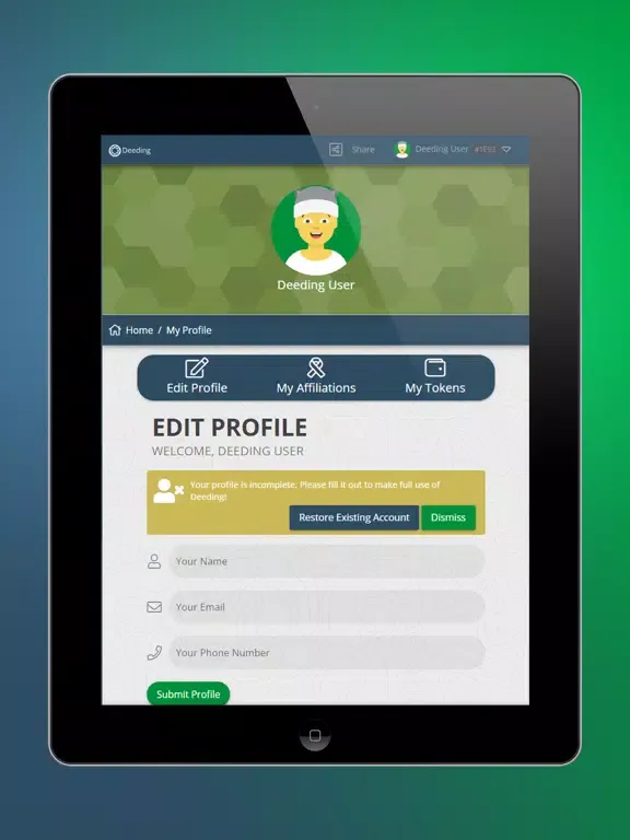Deeding iPad  Screenshots