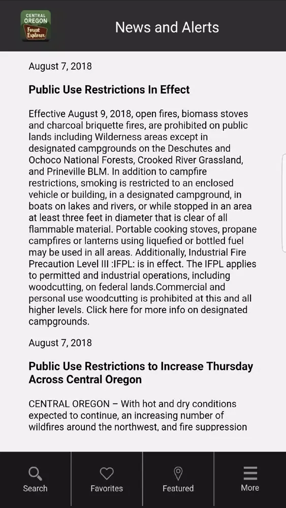Central Oregon Forest Explorer Screenshots