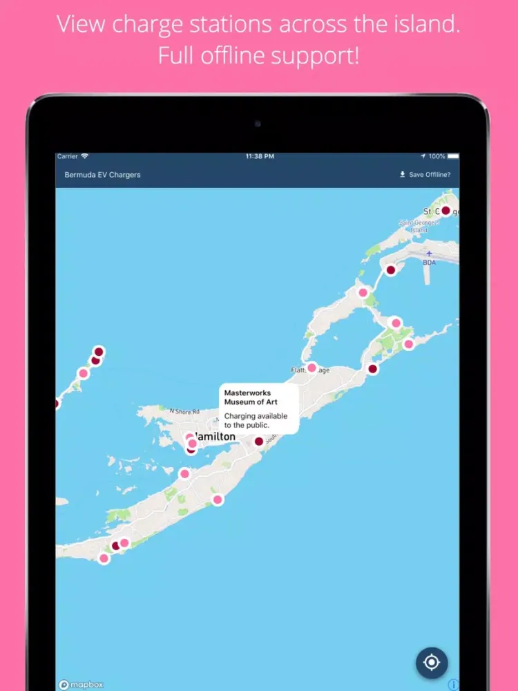 Ảnh chụp màn hình của Bermuda EV Chargers iPad 
