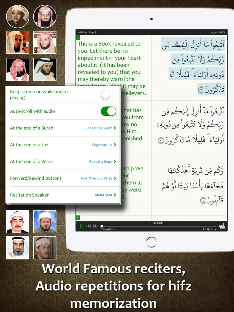 Capturas de tela do Quran Kareem: Translation, Recitation, Tafseer iPad 