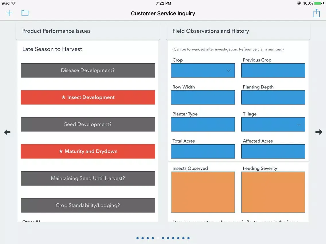 Dyna-Gro Customer Service Inquiry iPad  Screenshots