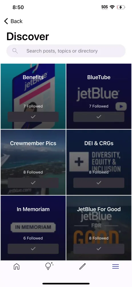 Ảnh chụp màn hình của JetBlue On the Fly