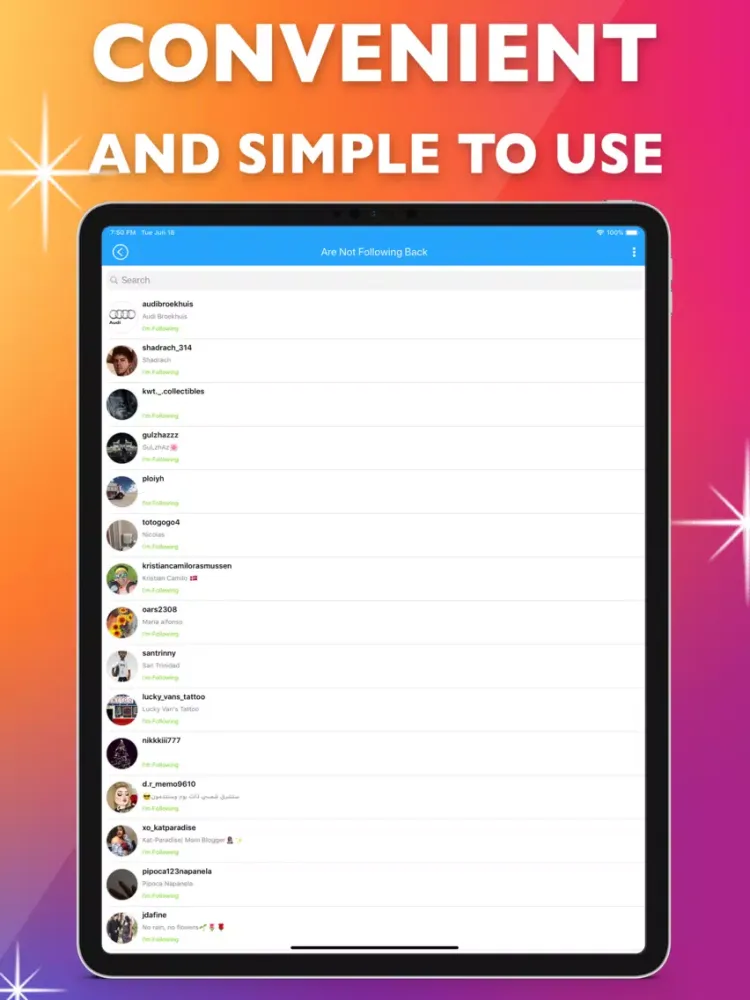 Followers HD for Instagram iPad 应用截图