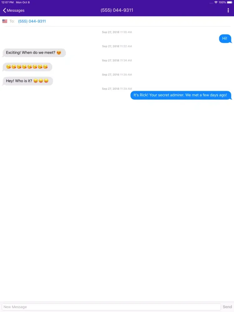 Capturas de tela do Second Private Texting Number iPad 