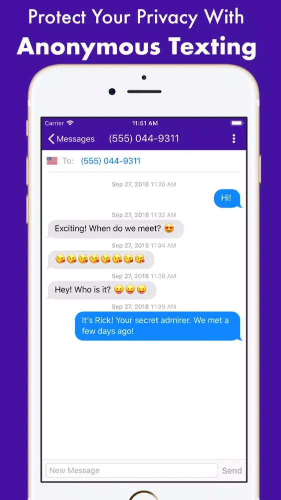 Capturas de tela do Second Private Texting Number