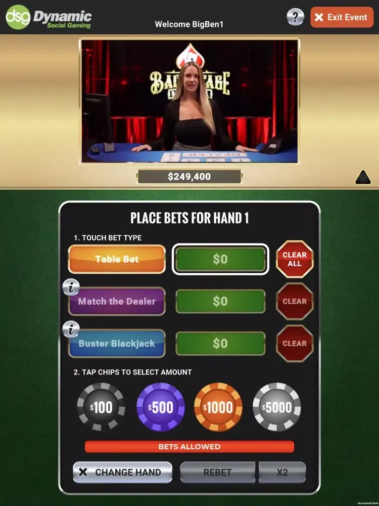 Backstage Blackjack Live iPad  स्क्रीनशॉट