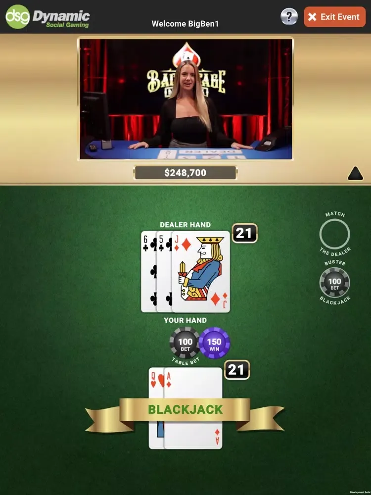 Backstage Blackjack Live iPad  स्क्रीनशॉट