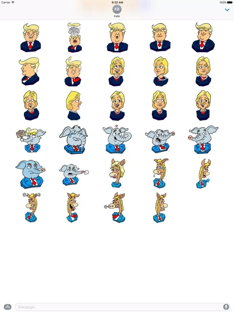 Скриншоты Busted Politics: Trump & Hillary Emoji Stickers iPad 