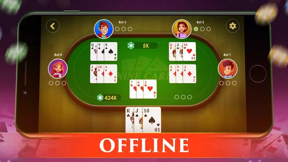 Zrzuty ekranu Nine Card Brag - Kitti