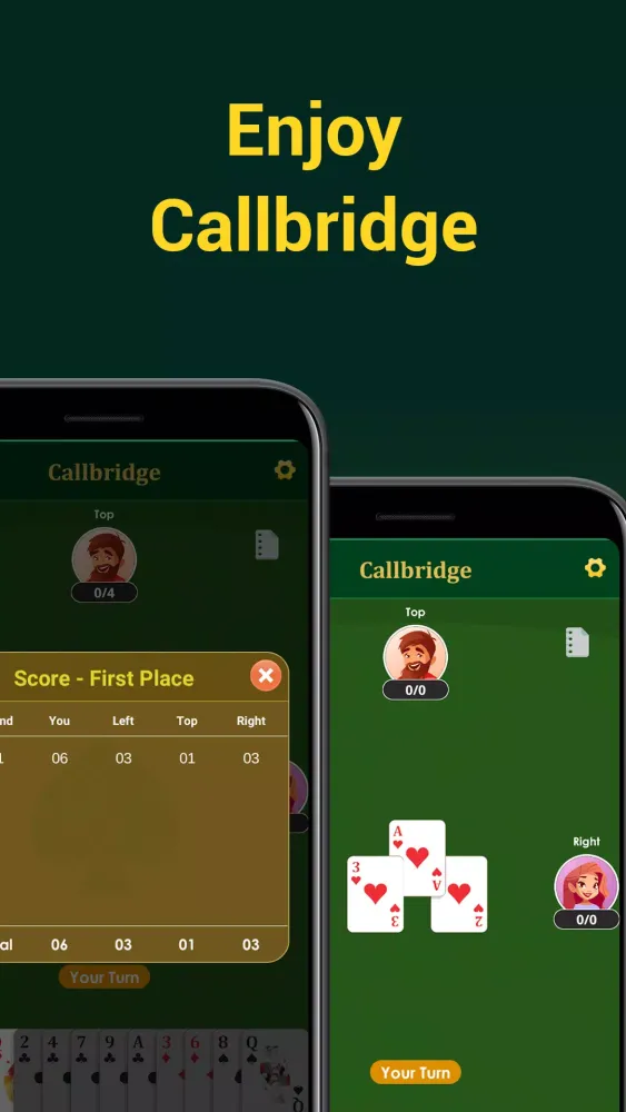 Capturas de tela do Call bridge offline & 29 cards