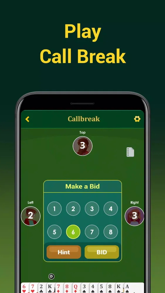 Capturas de tela do Call bridge offline & 29 cards
