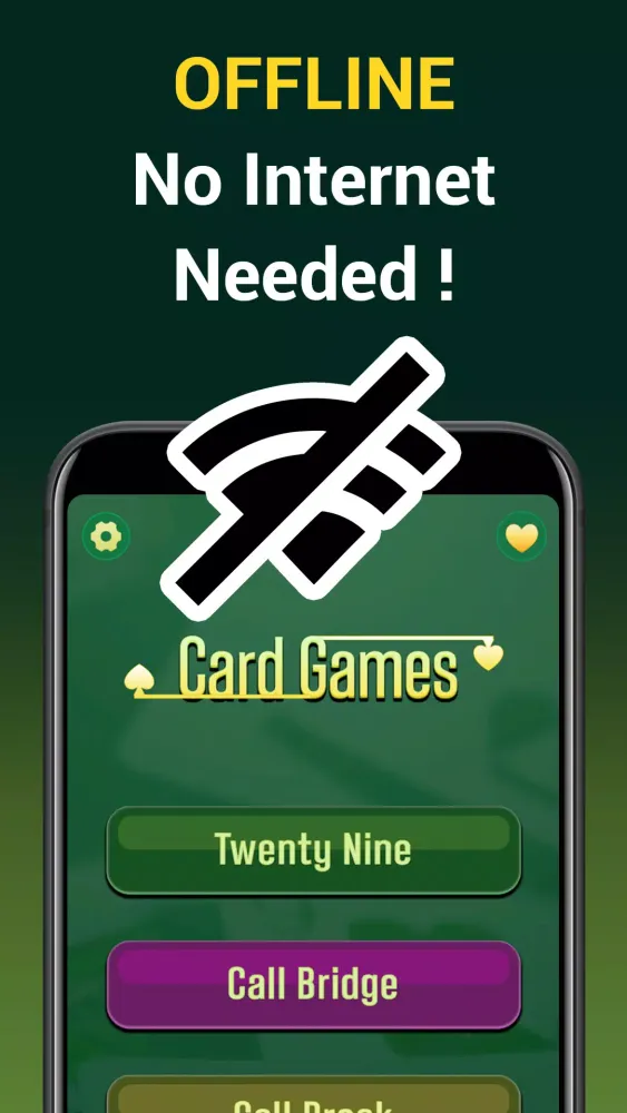 Capturas de tela do Call bridge offline & 29 cards