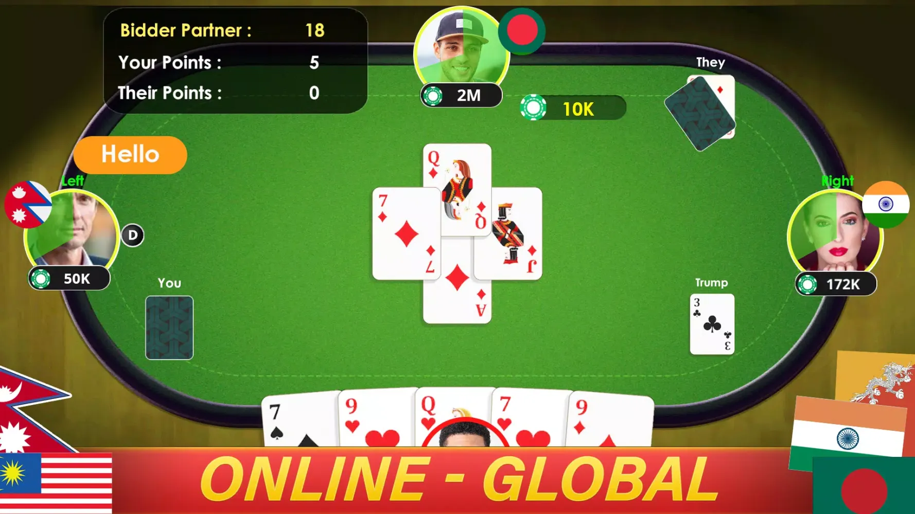 Ảnh chụp màn hình của 29 card game online play