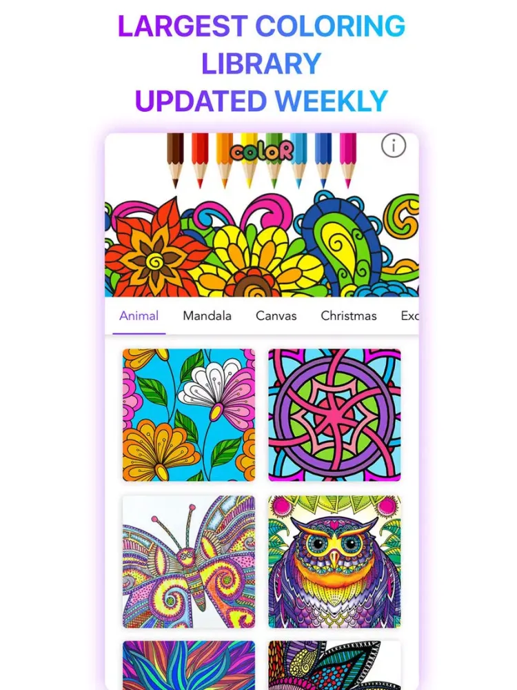 coloR Coloring Book for Adults iPad  Screenshots