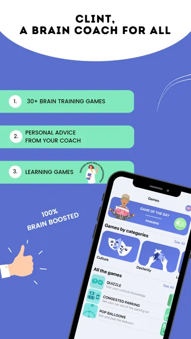 Ảnh chụp màn hình của CLINT, your brain coach