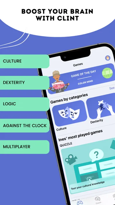 Ảnh chụp màn hình của CLINT, your brain coach