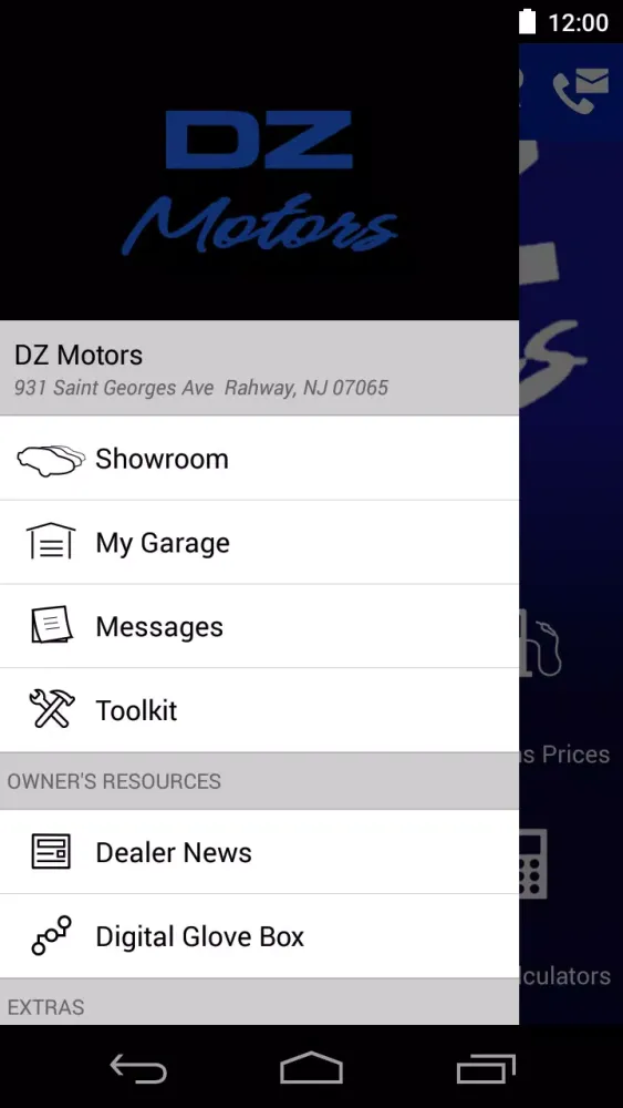 ภาพหน้าจอของ DZ Motors
