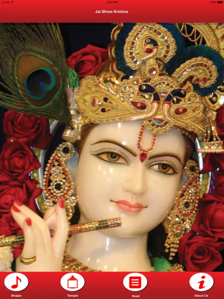 Tangkapan layar Shri Krishna App iPad 