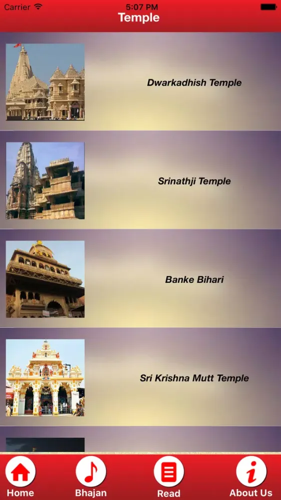 Tangkapan layar Shri Krishna App