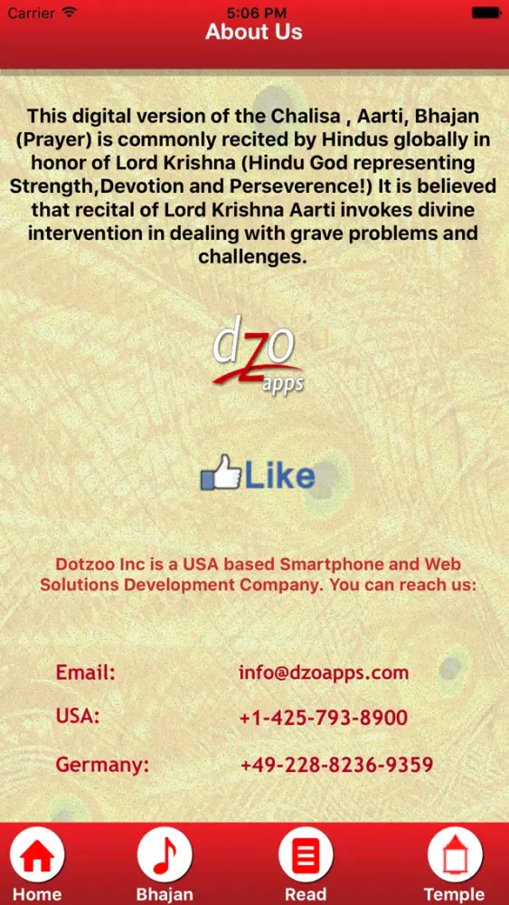 Tangkapan layar Shri Krishna App