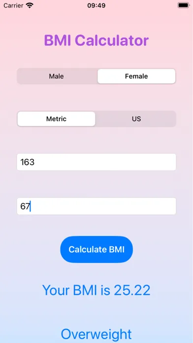 Zrzuty ekranu BMI for men and women