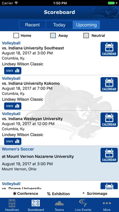 Lindsey Wilson Blue Raiders Ekran Görüntüleri