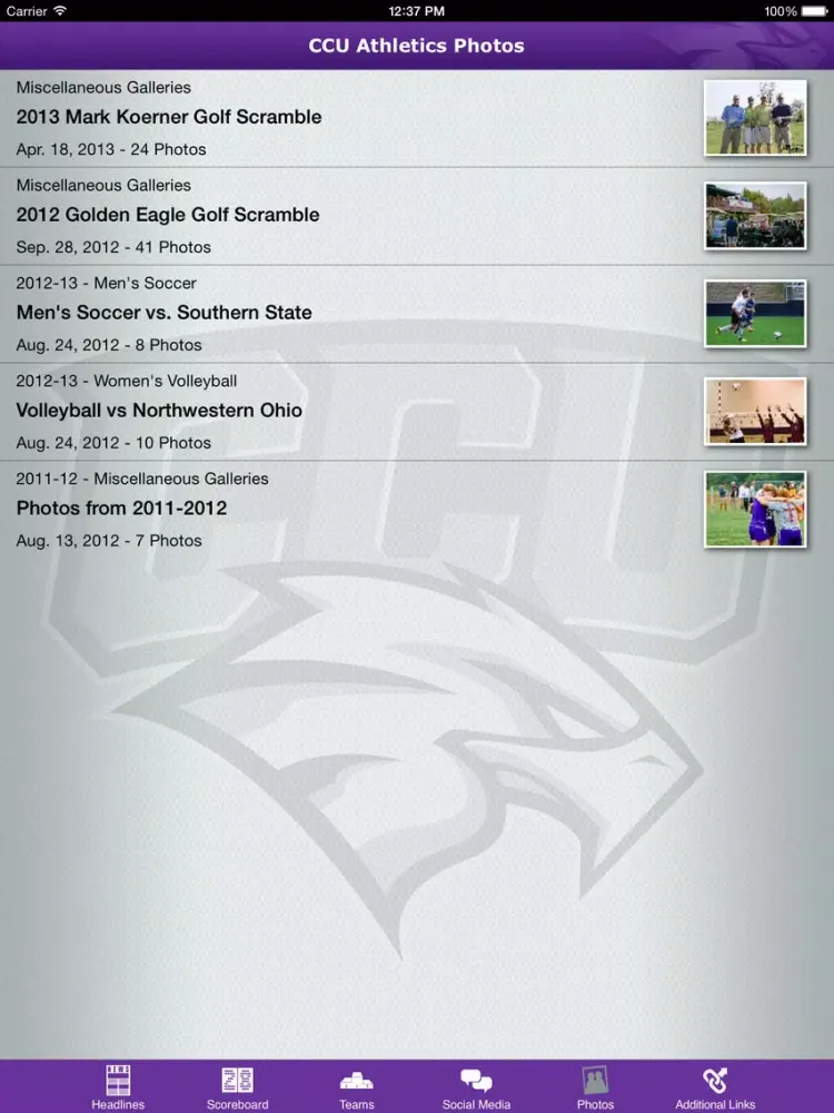 Screenshot di Cincinnati Christian University Athletics iPad 