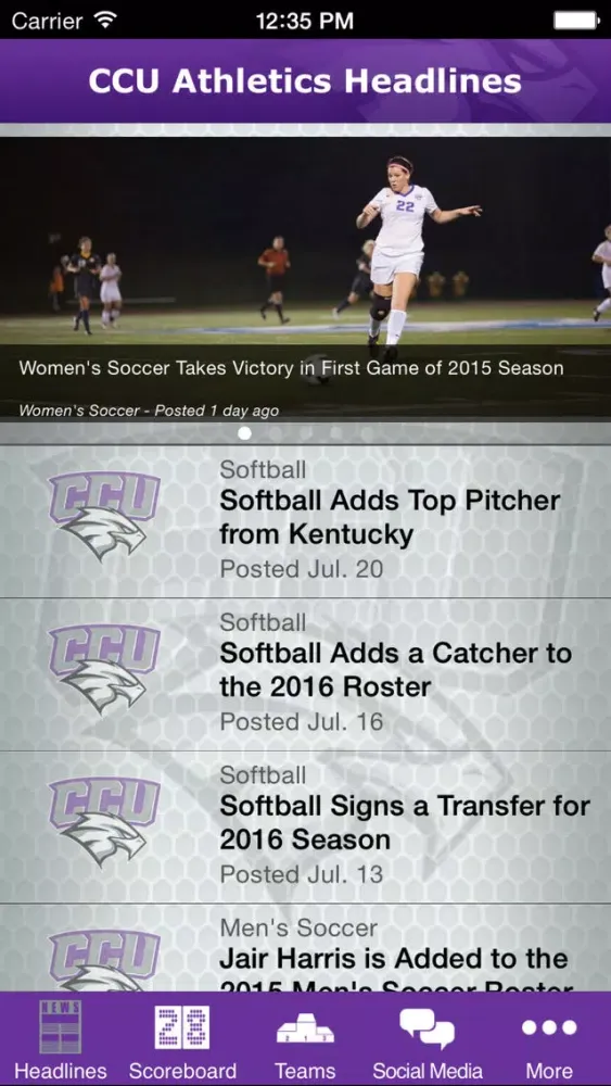 Screenshot di Cincinnati Christian University Athletics