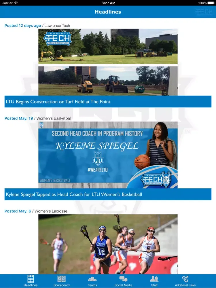 Capturas de pantalla de Lawrence Tech Athletics iPad 