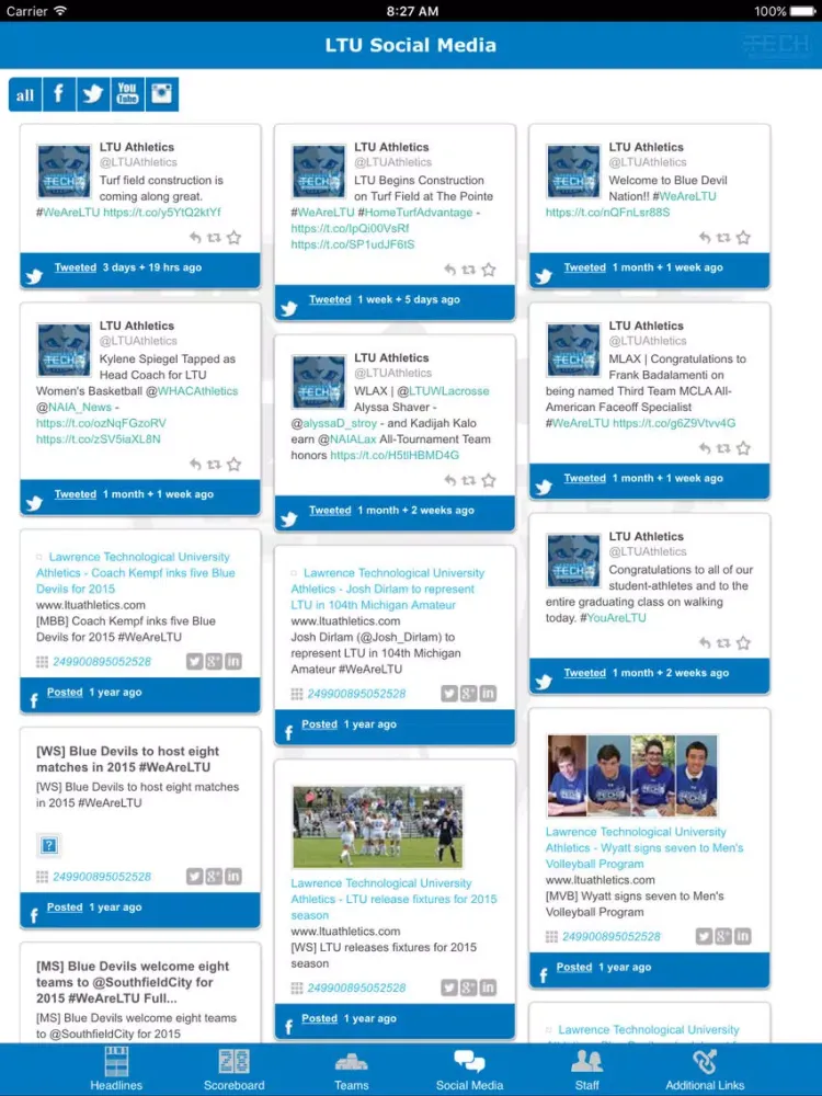 Capturas de pantalla de Lawrence Tech Athletics iPad 