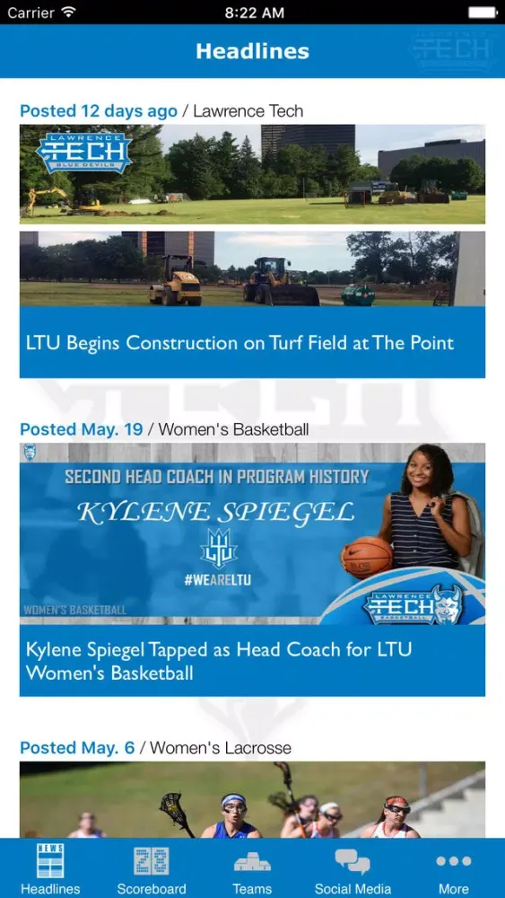 Capturas de pantalla de Lawrence Tech Athletics
