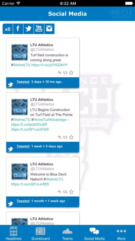 Capturas de pantalla de Lawrence Tech Athletics