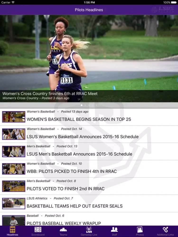 LSU Shreveport Athletics iPad  스크린샷