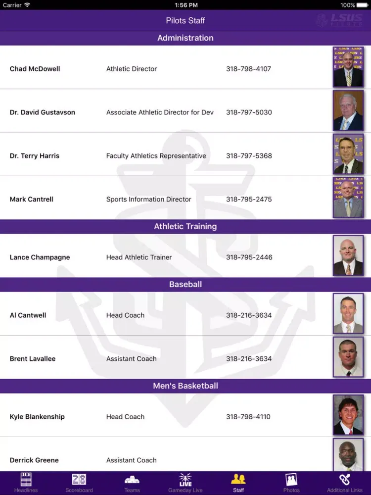LSU Shreveport Athletics iPad  스크린샷