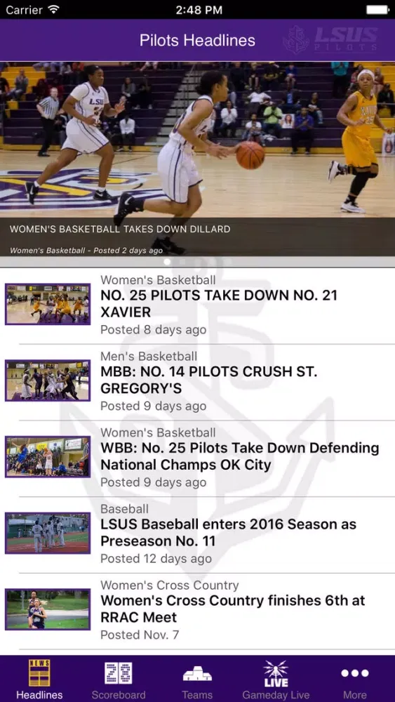 LSU Shreveport Athletics 스크린샷