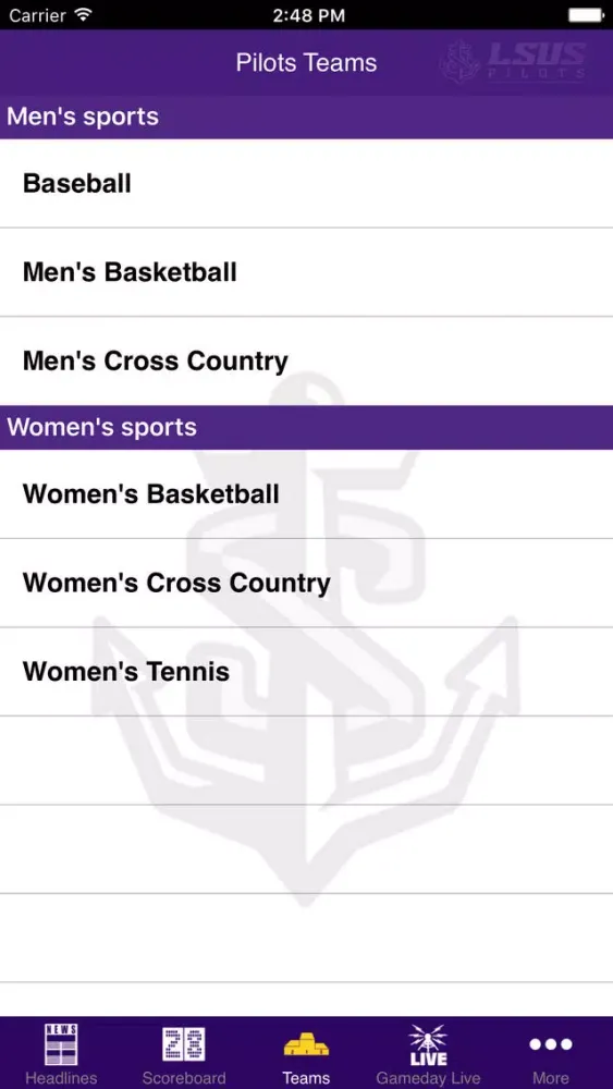 LSU Shreveport Athletics 스크린샷