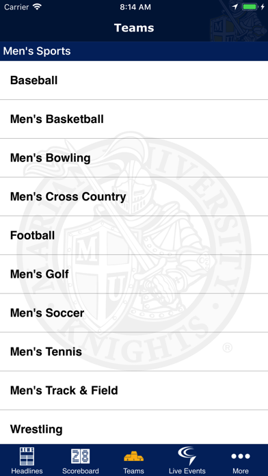 Marian University Athletics سکرین شاٹس