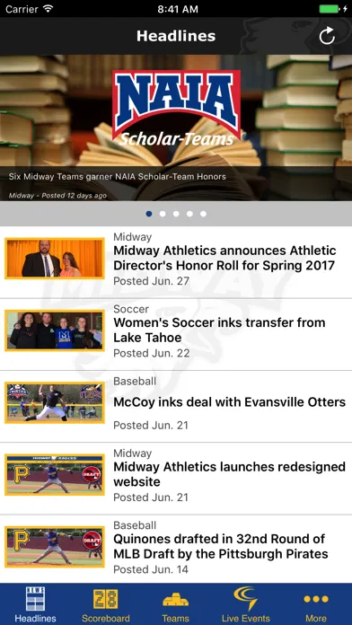 Midway University Athletics Screenshots