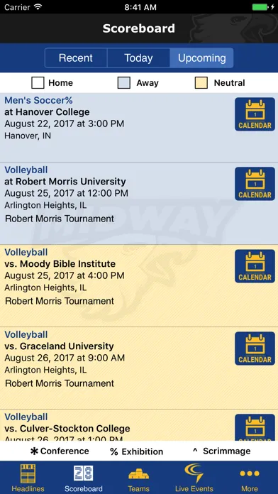 Midway University Athletics Screenshots