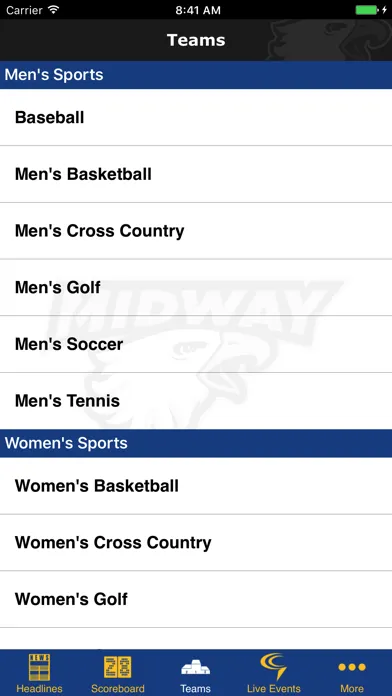 Midway University Athletics Screenshots