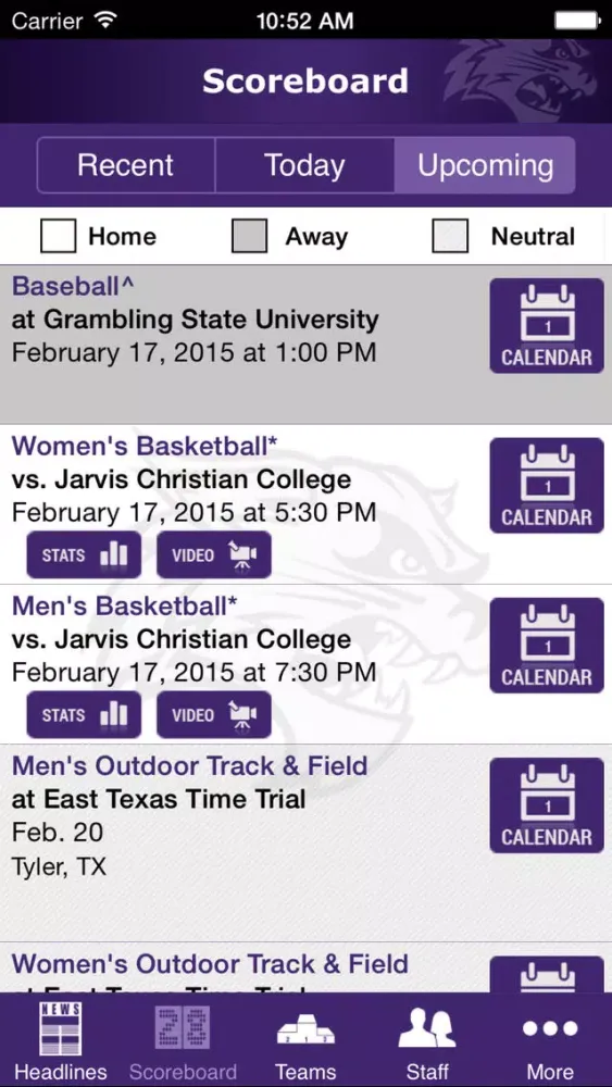ภาพหน้าจอของ Wiley College Athletics