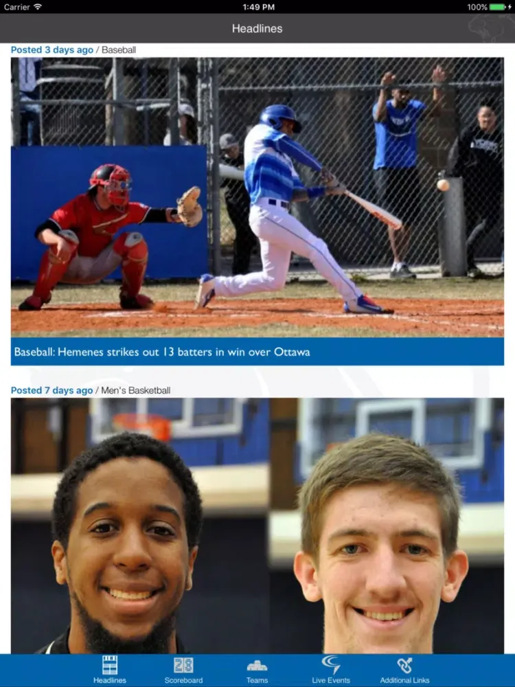 York College Athletics iPad  Ekran Görüntüleri